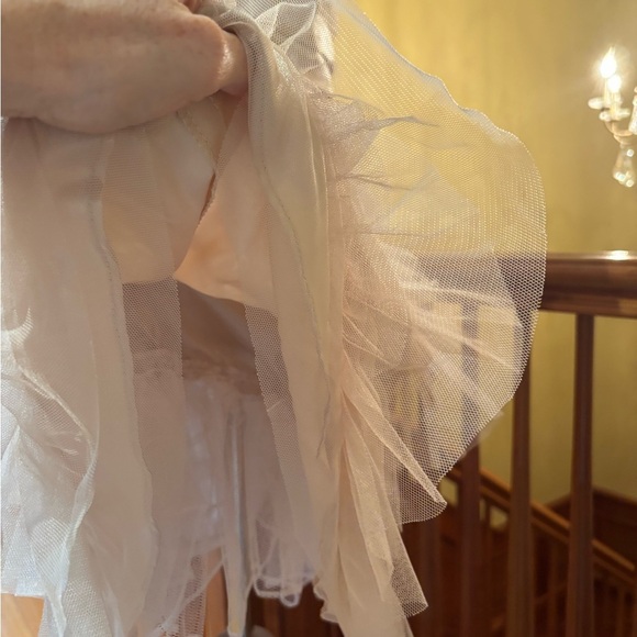 Champagne Gold Dress w/Bow and Tulle Fairiycore Ethereal Romantic Sweet - Picture 11 of 16